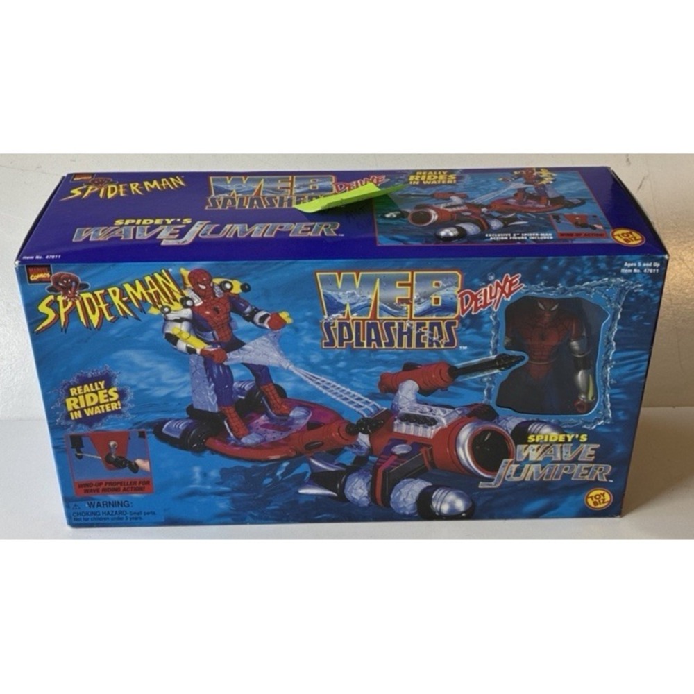 ToyBiz Marvel Spider-Man DX Web Splashers Wave Jumper Action Toy 1997 47611 NEW